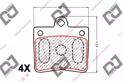 Комплект тормозных колодок DJ PARTS BP1866